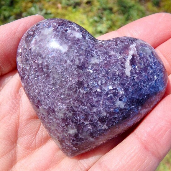Other - NWT Lepidolite Heart Palm Stone Crystal Healing